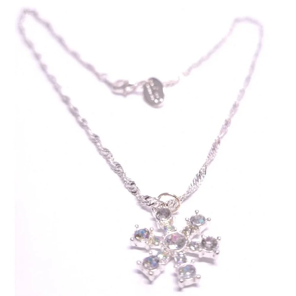 Snowflake Necklace Rhinestone Pendant Charm 15